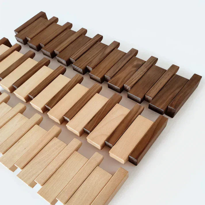 Wood Vertical Slat Wall-Mounted Coat Rack