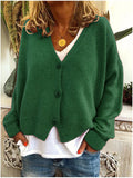 Women's Cardigan – Soft Knit – Relaxed Fit – V-Neck – Button Closure – Casual Layering