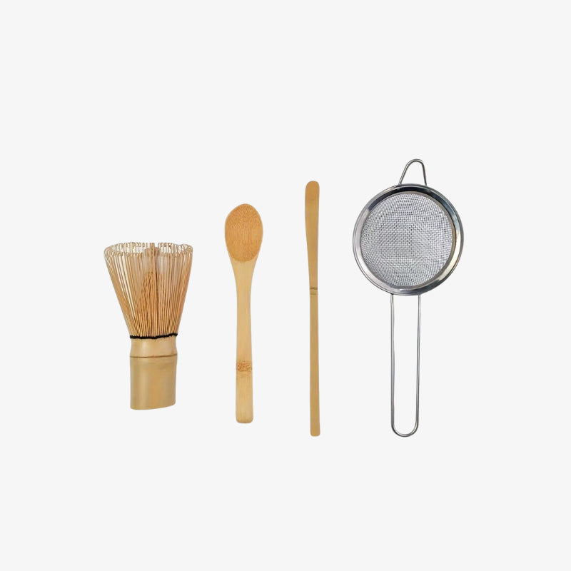 Bamboo Matcha Whisk Set With Ceramic Bowl