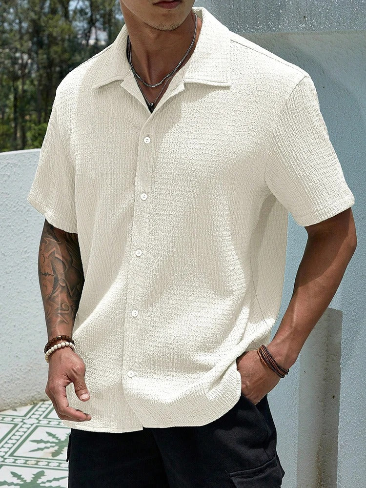 Textured Relaxed Fit Short-Sleeve Shirt