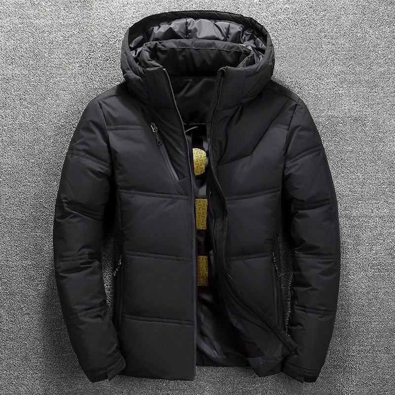 Water-Resistant Quilted Hooded Down Jacket