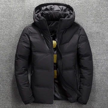 Water-Resistant Quilted Hooded Down Jacket