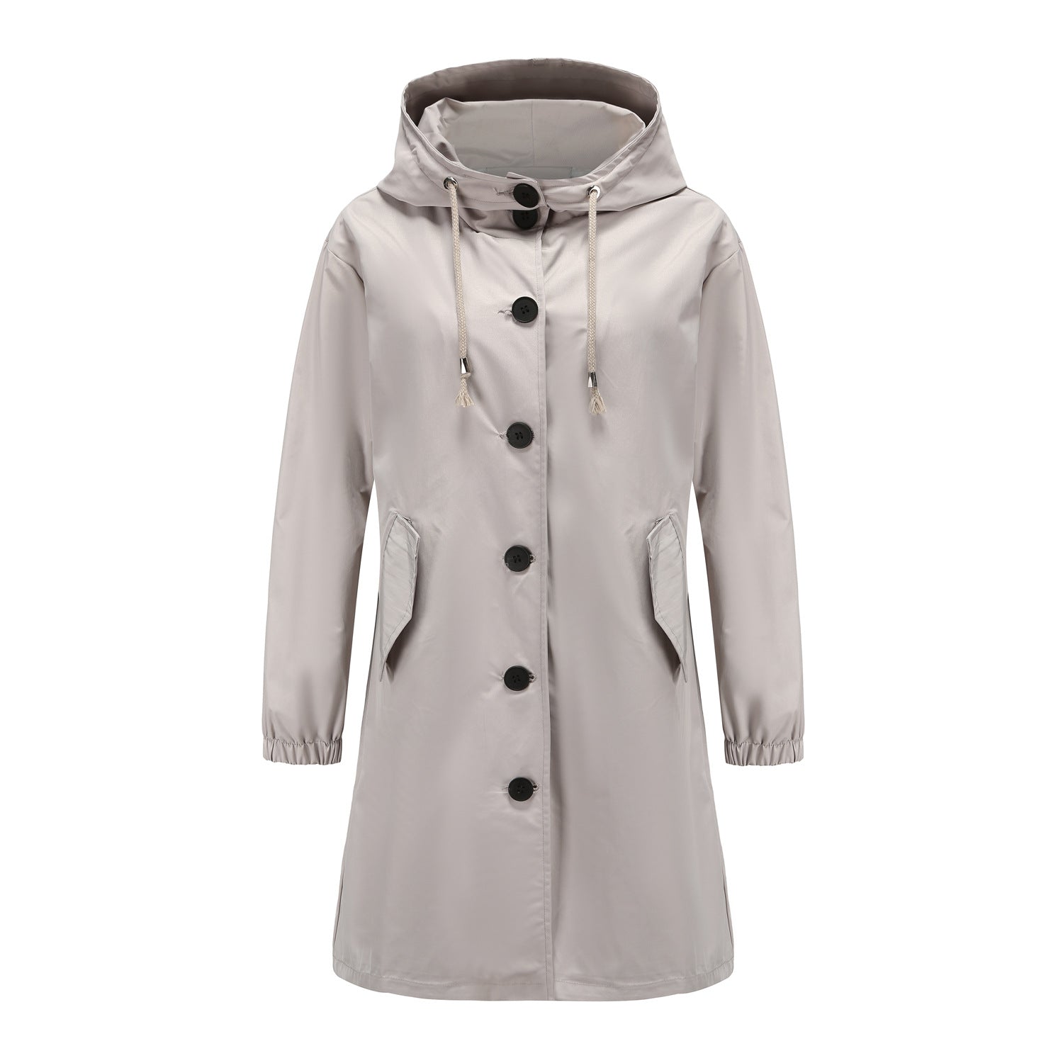 Nancy A-Line Raincoat | Hooded Button Front Raincoat