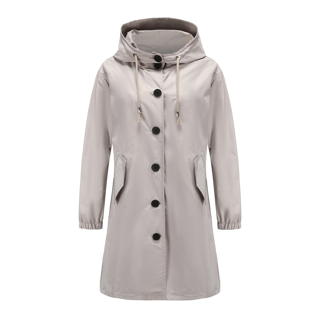 Nancy A-Line Raincoat | Hooded Button Front Raincoat