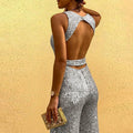 Women's Evening Dress - High Neck - Floor-Length - Sequin Design - Elegant Party Dress