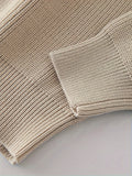 Men's Knit Sweater - Half Zipper - High Collar - Long-Sleeved Rib Knit